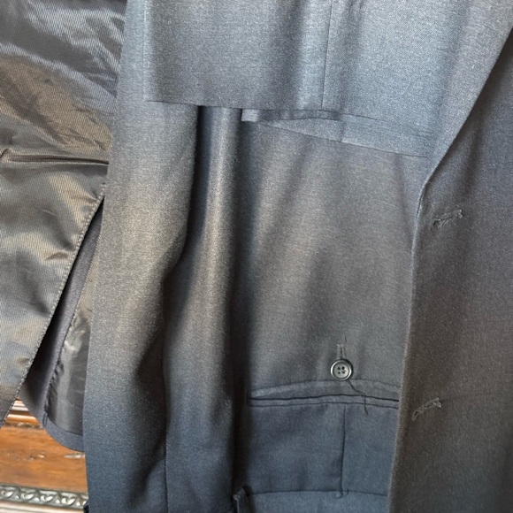Egara Charcoal Gray Suit 40L Jacket 34x34 Pants Extreme Slim Fit Mens 2 Piece - Picture 4 of 7